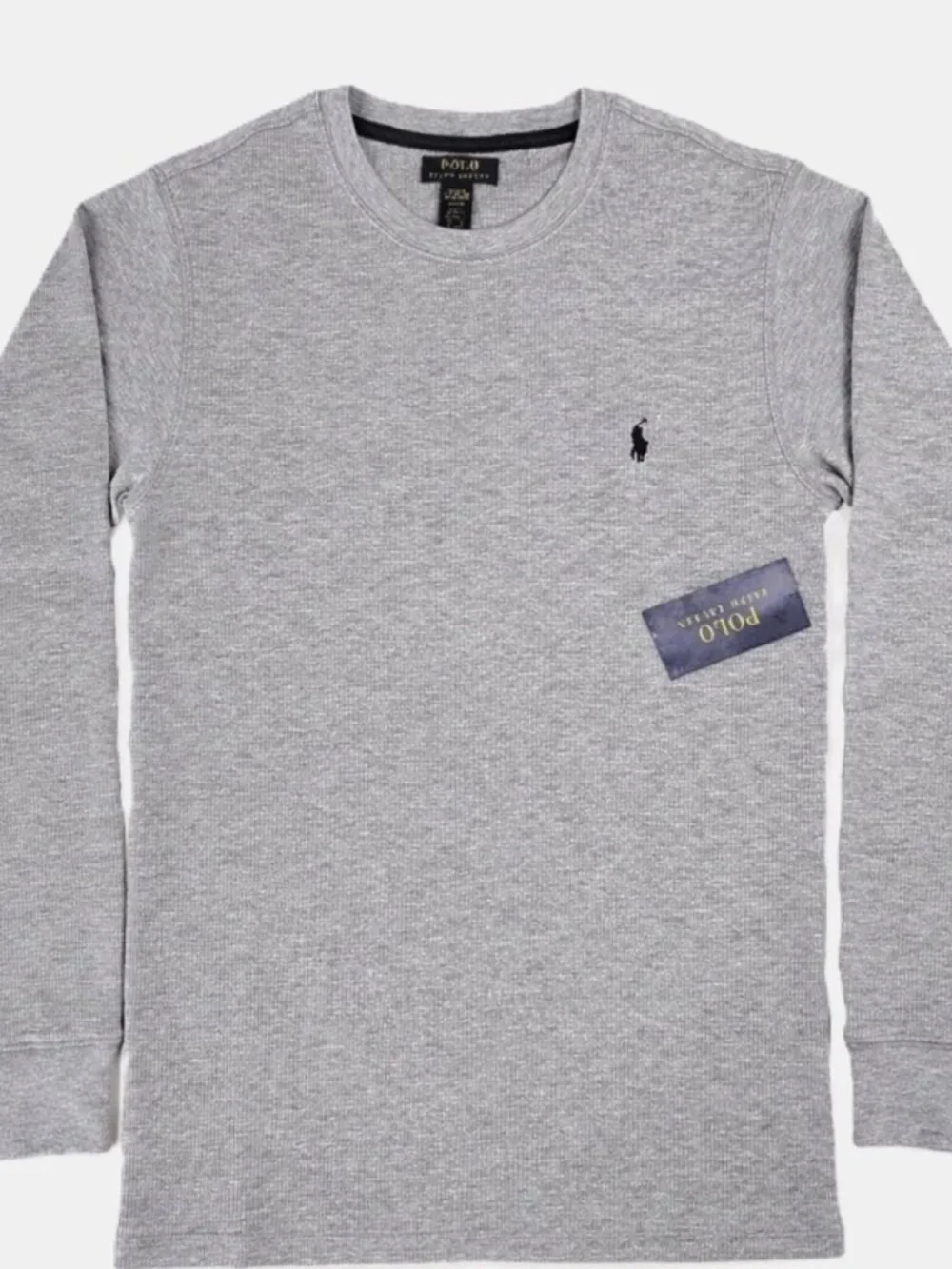 Polo Ralph Lauren Waffle Knit Thermal Shirt Mens Grey Heather NWT